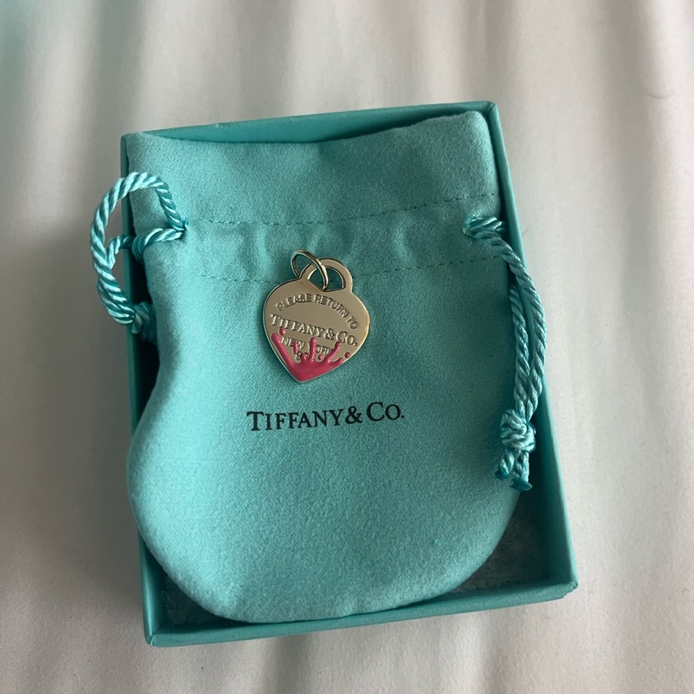 Tiffany & Co Pink Heart Splash Charm Retired